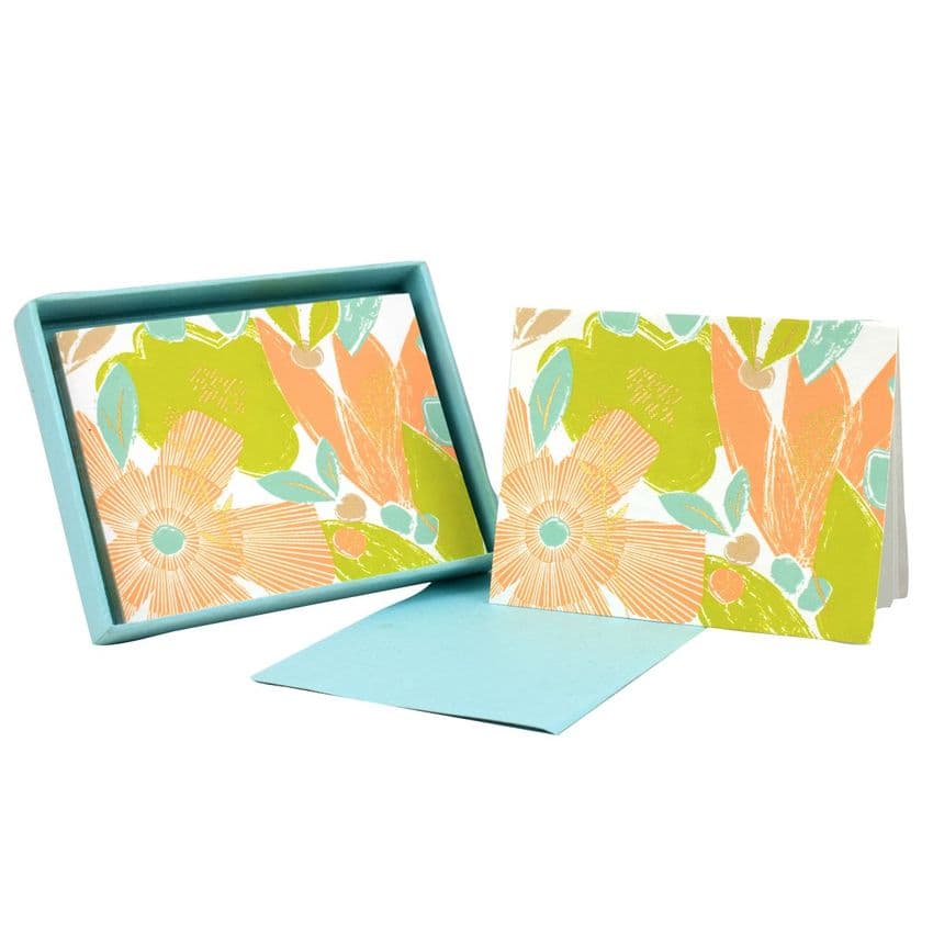 V46299 - Textured Floral Note Cards Set of 8 6/PK