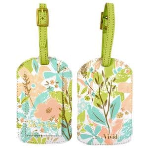 V46596 - Textured Floral Luggage Tag 4/PK