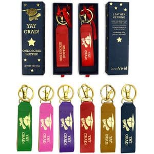 V46732 - Yeah Grad Leather Key Ring 6/PK