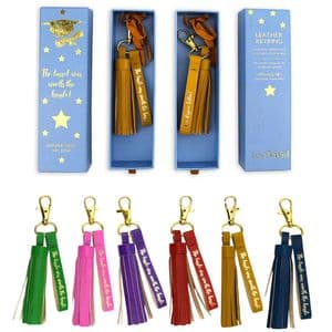 V46756 - Tassel Leather Key Ring 6/PK