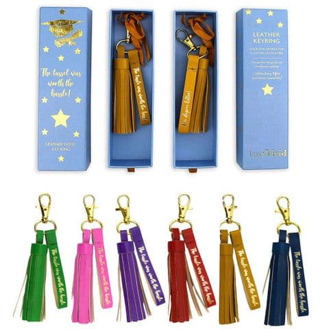 V46756 - Tassel Leather Key Ring 6/PK