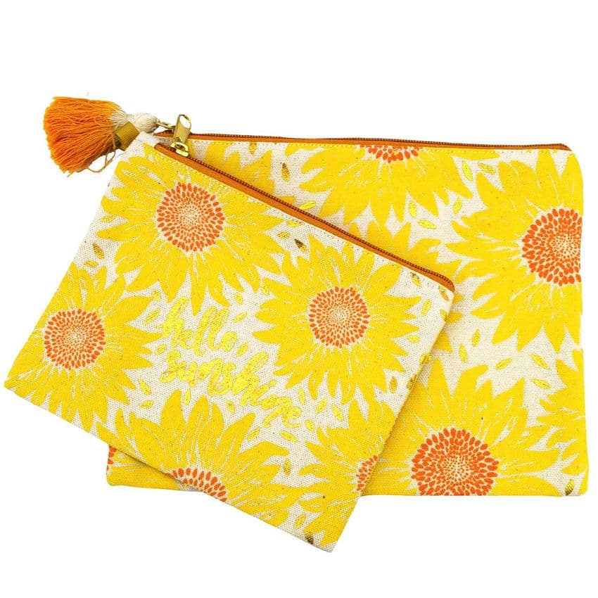 V46831 - Sunflower Canvas Pouch S/2 4/PK