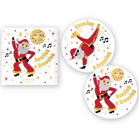 V47326 - Rockin Santa Coaster Set of 8 4/PK