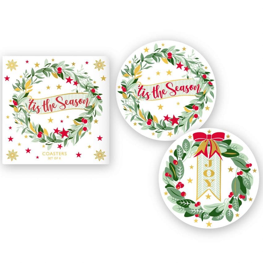 V47357 - Wreaths Coaster Set of 8 4/PK