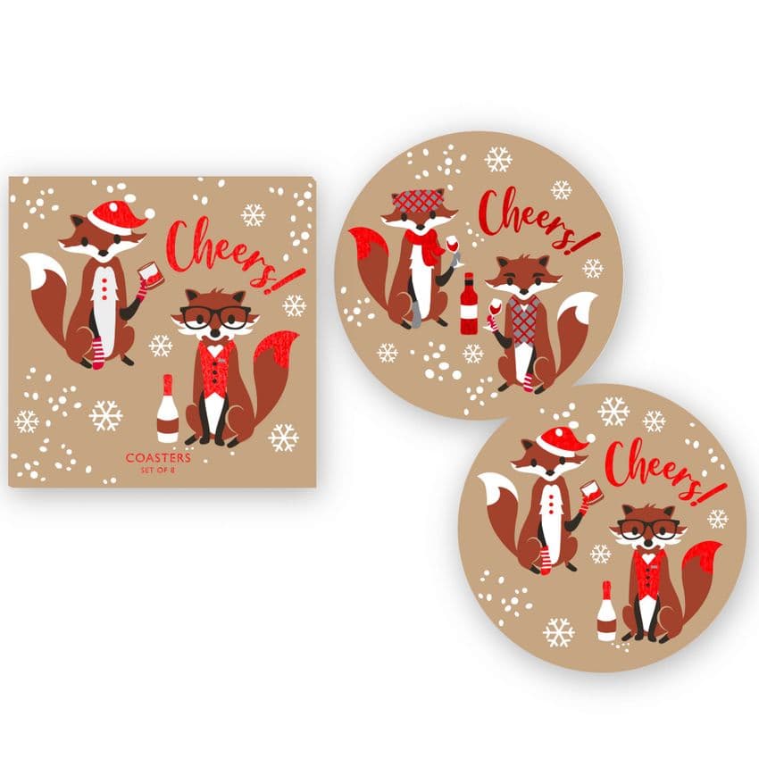 V47364 - Boozy Fox Coaster Set of 8 4/PK
