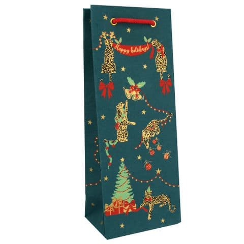 V47425 - Festive Leopard Bottle Bag 10/PK