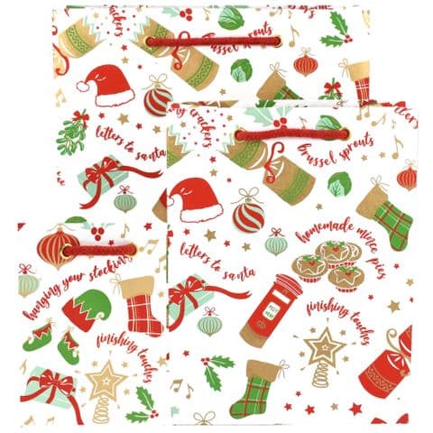V47562; V47555; V47548 - Christmas Traditions Bags 10/PK