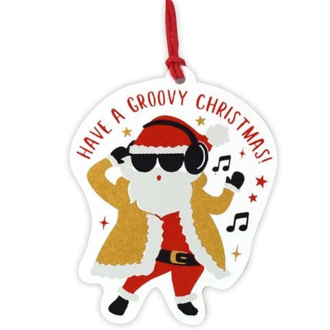 V48019 - Rockin Santa Tag Set of 4 12/PK