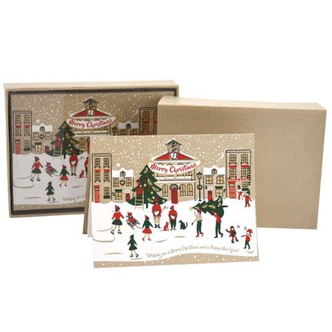 V48095 - Xmas Town Note Cards Set of 8 6/PK