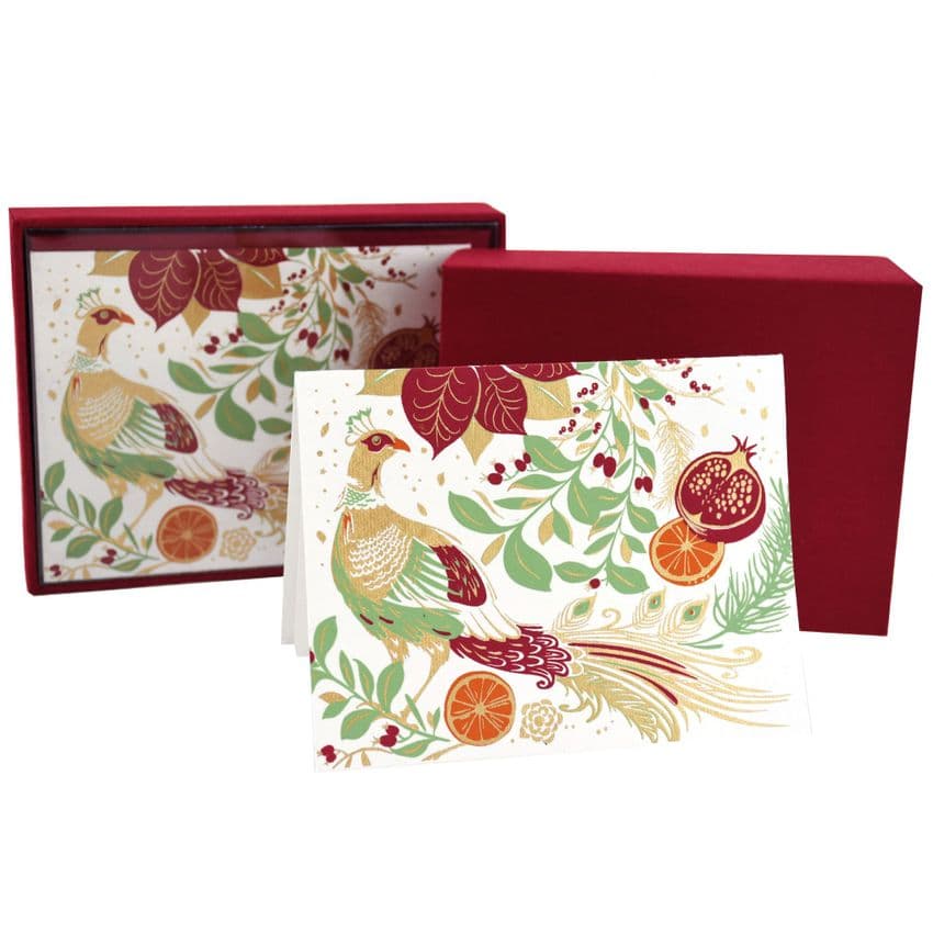 V48101 - Winter Peacock Note Cards Set of 8 6/PK