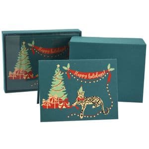 V48125 - Festive Leopard Note Cards Set of 8 6/PK