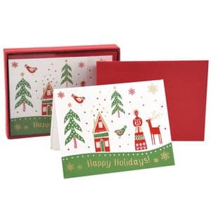 V48149 - Scandi Xmas Note Cards Set of 8 6/PK
