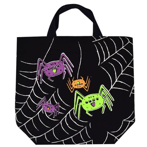 V48170 - Canvas Spider Treat Bag 6/PK