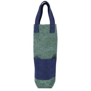 V48200 - Washed Jute Viridian Blue Bottle Bag 4/PK