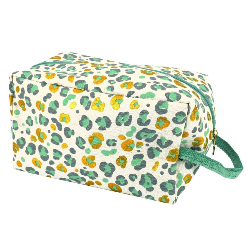 V48224 - Canvas All Over Leopard Toiletry Bag 4/PK