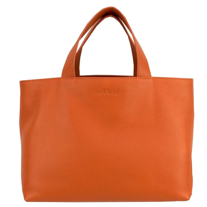 V48293 - Leather Orange Grab & Go Tote 1/PK