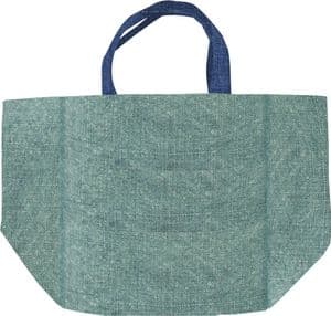 V48330 - Washed Jute Teal 6 Pocket Tote 4/PK