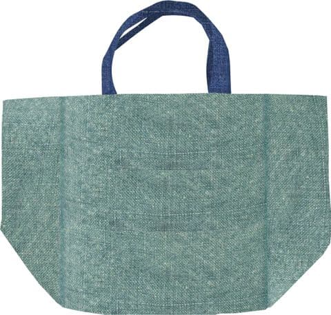 V48330 - Washed Jute Teal 6 Pocket Tote 4/PK