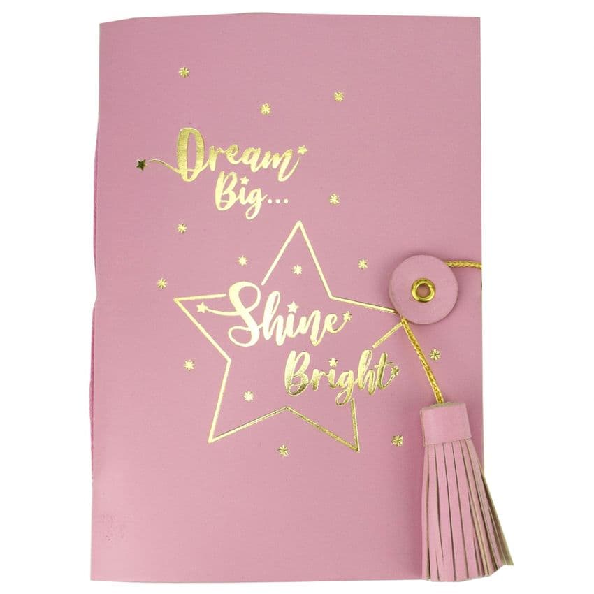 V48347 - Dream Big Leather Journal Pink 4/PK