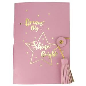 V48347 - Dream Big Leather Journal Pink 4/PK