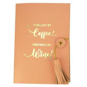 V48385 - Coffee & Wine Leather Journal Coral 4/PK