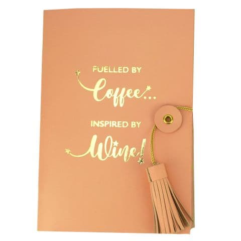 V48385 - Coffee & Wine Leather Journal Coral 4/PK