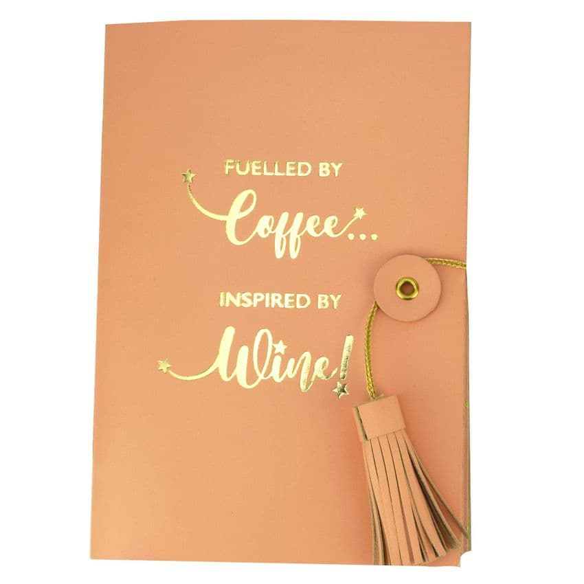 V48385 - Coffee & Wine Leather Journal Coral 4/PK