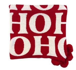 V48460 - HoHo 45" Throw with Poms Red 2/PK