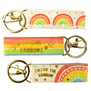 V48811 - Rainbow Canvas Key Ring 6/PK