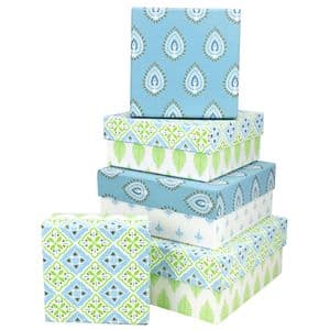 V49092 - Indian Summer Sq Nest of 5 Gift Boxes 1/PK