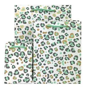 V49504; V49498; V49481 - Mint Leopard Gift Bag GBG374.00/43 10/PK