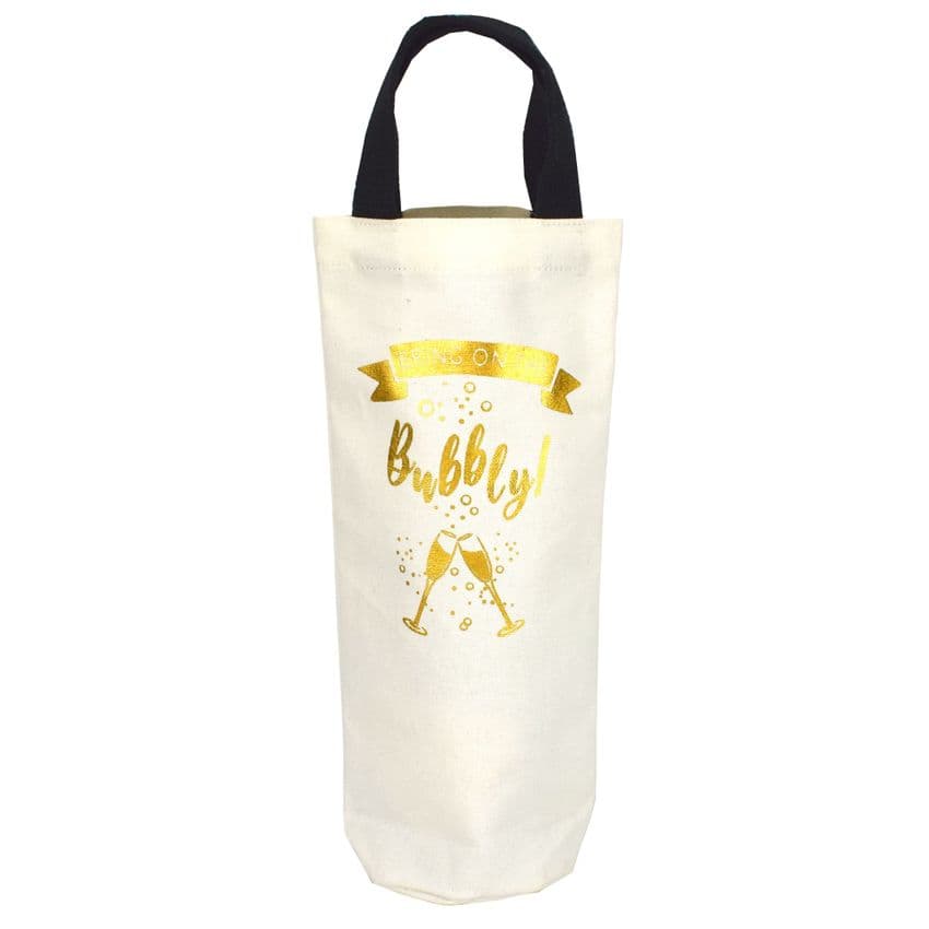 V49610 - Bring on the Bubbly' Washed Canvas Bottle Tote - CBB443 6PK