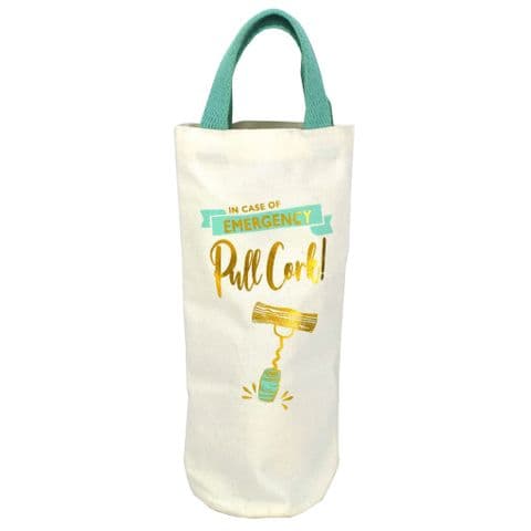V49634 - Pull Cork' Washed Canvas Bottle Tote - CBB439 6PK