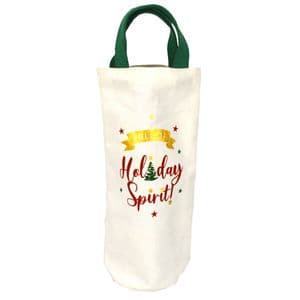 V49658 - Holiday Spirit' Washed Canvas Bottle Tote - CBB441 6PK