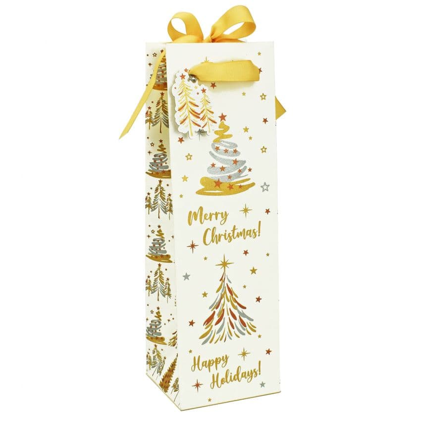 V49672 - Christmas Trees Bottle Bag with tag - GBG324BX.00 10PK