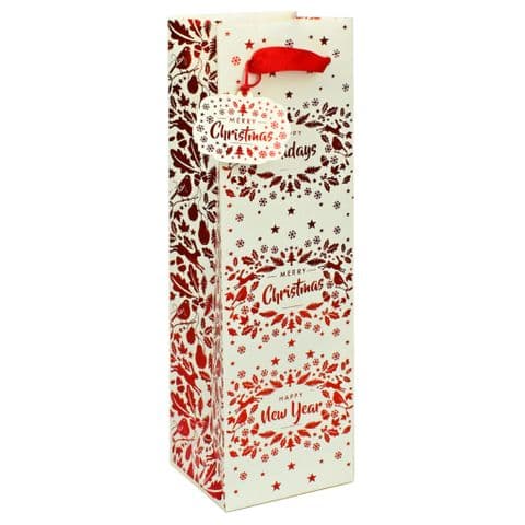V49689 - Merry Christmas Bottle Bag with tag - GBG287BX.00 10PK