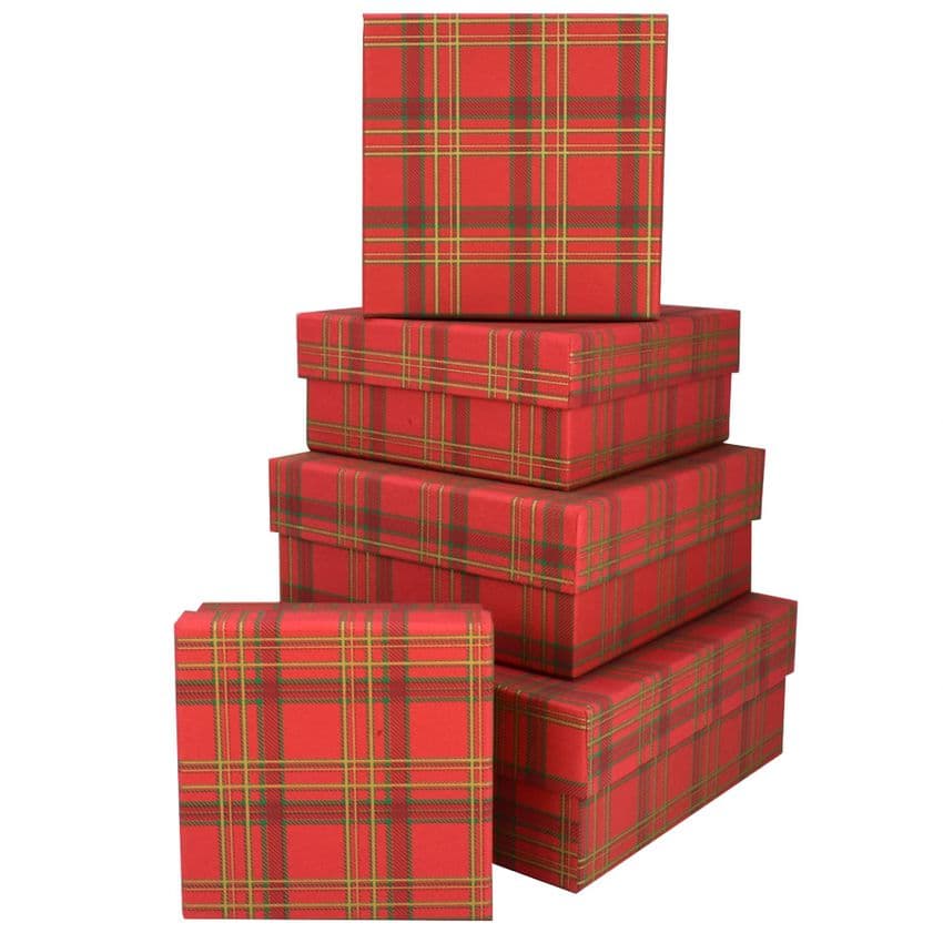 V49788 - Tartan Gift Boxes S/5 - GBXS430.20 XXL 1PK