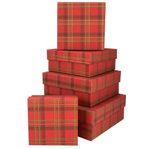 V49788 - Tartan Gift Boxes S/5 - GBXS430.20 XXL 1PK