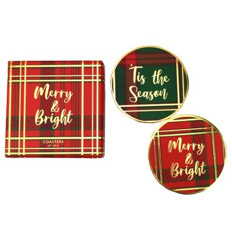 V49849 - Tartan Coasters S/8 - COA430.20 4PK