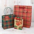 V49863; V49870; V49887 - Tartan Xmas Gift Bag & Tag - GBG431.100/20 10PK