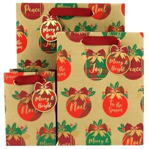 V49863; V49870; V49887 - Tartan Xmas Gift Bag & Tag - GBG431.100/20 10PK