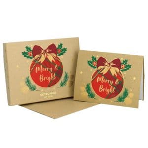 V49900 - Tartan Xmas Notecards S/8 - NC431.100/20 6PK