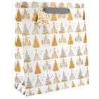V50197; V50203; V50210 - Christmas Trees Gold Gift Bag & Tag - GBG324.00 10PK