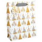 V50197; V50203; V50210 - Christmas Trees Gold Gift Bag & Tag - GBG324.00 10PK