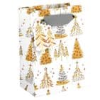 V50197; V50203; V50210 - Christmas Trees Gold Gift Bag & Tag - GBG324.00 10PK