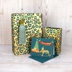 V502348; V50241; V5025 - Leopard Print Gold Gift Bag - GBG374.100 10PK