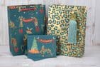 V502348; V50241; V5025 - Leopard Print Gold Gift Bag - GBG374.100 10PK