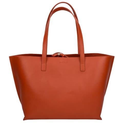 V50531 - Large Leather Tote Orange - LLTB.57