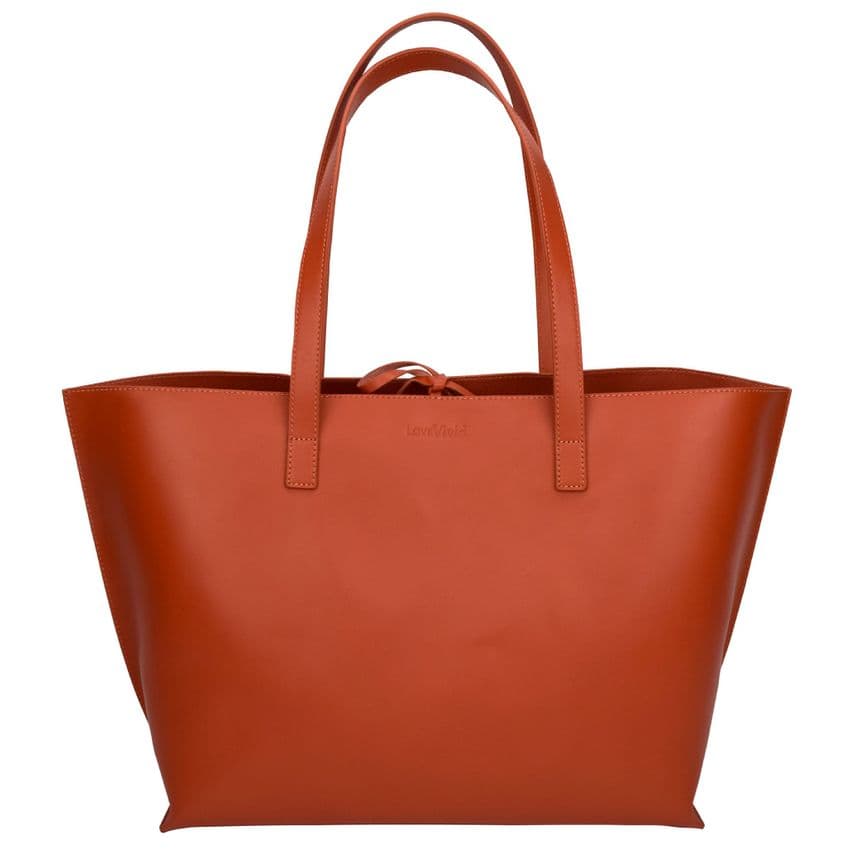 V50531 - Large Leather Tote Orange - LLTB.57