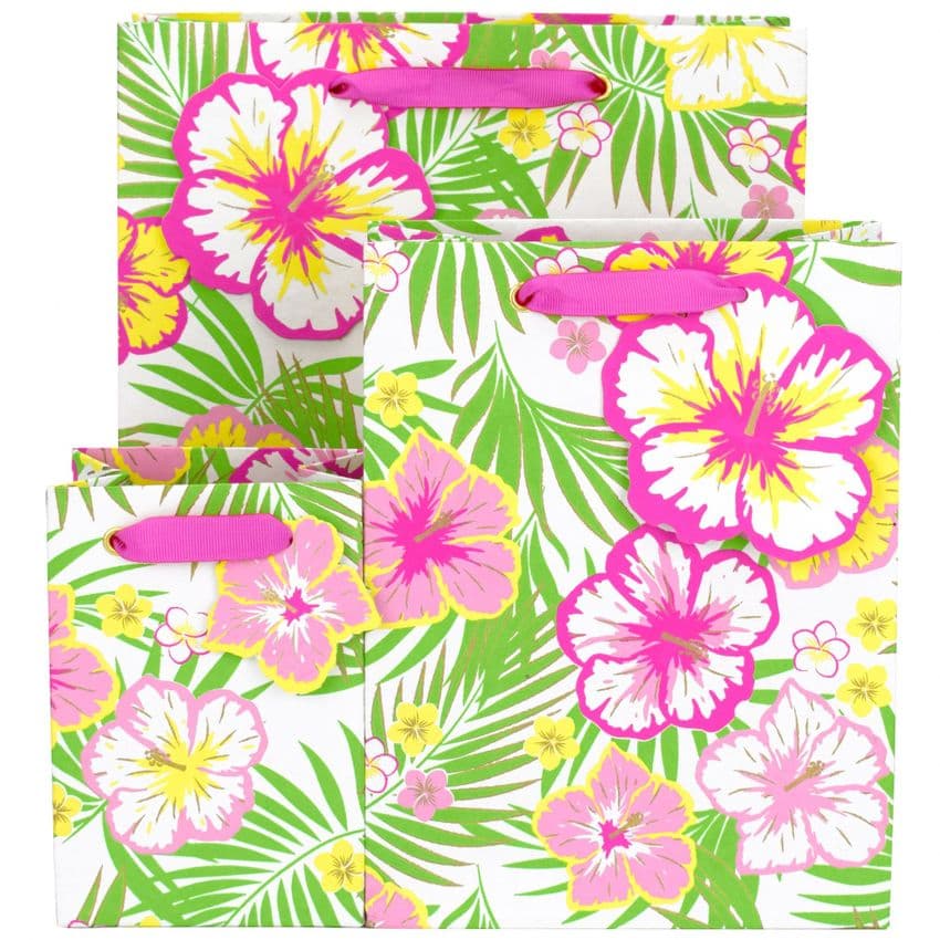 V50968, V50975, V50982 - Tropical Floral Gift Bag & Tag - GBG471.00 10/PK
